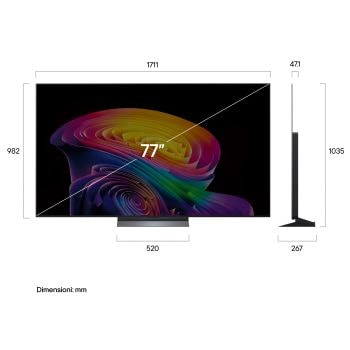 Immagine dimensioni TV OLED77C65LA 2026